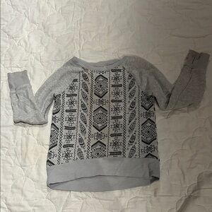Gray Patterned Sweatshirt